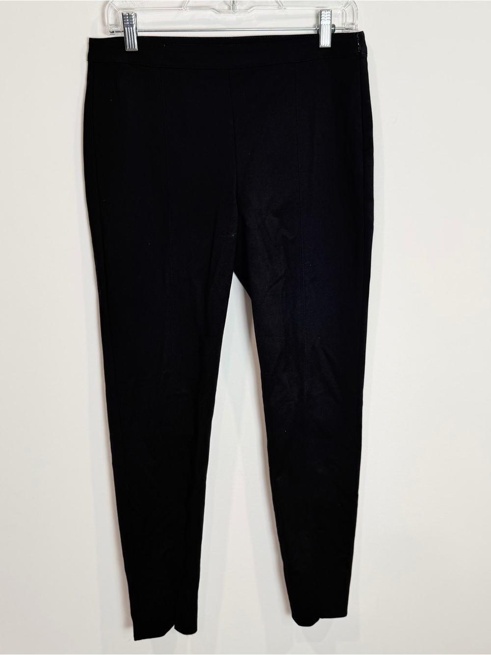 St. John Classic Flat Front Straight Leg Trousers with Side Zip Closure
